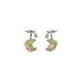 Copper Zircon Enamel Apple Stud Earrings Sweet Summer Dopamine Fruit Jewelry view 5