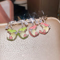 Copper Zircon Enamel Apple Stud Earrings Sweet Summer Dopamine Fruit Jewelry view 2