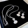 2026 New Minimalist Resin Oval Gourd Ear Hook Earrings Necklace Jewelry Set For Women view 2