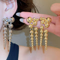 Vintage Alloy Round Ball Tassel Drop Earrings Geometric Playful Statement Jewelry For Women view 1