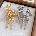 Vintage Alloy Round Ball Tassel Drop Earrings Geometric Playful Statement Jewelry For Women view 2