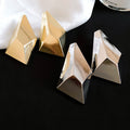 Light Luxury European American Irregular Geometric Iron Stud Earrings With Silver Pins For Women view 4