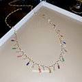 Summer Dopamine Rhinestone Acrylic Rectangle Copper Necklace Waist Chain For Women view 2
