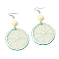 Green Lime and Yellow Lemon Slice Novelty Hook Earrings view 5