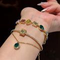 Zircon Teardrop Double Layer Square Bangle For Women Light Luxury Fashion Jewelry view 3