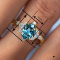 Snowflake Faux Sapphire Ocean Style Ring For Women Winter Romantic Zircon Inlaid Jewelry view 4