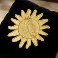Alloy Matte Gold Sun Brooch For Suit And Coat Accessories view 4