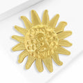 Alloy Matte Gold Sun Brooch For Suit And Coat Accessories view 3