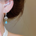 Luxury Copper Zircon Moon Teardrop Ear Cuff Earrings Elegant Fashion Jewelry For Women view 3