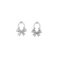 Silver Needle Rhinestone Butterfly Flower Pendant Drop Earrings For Women Light Luxury Jewelry view 5