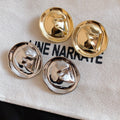Minimalist Alloy Irregular Crumpled Round Stud Earrings With Silver Posts For Women view 2