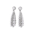 French Vintage Faux Pearl Teardrop Drop Earrings With Silver Pin Round Pendant Elegant Jewelry view 5