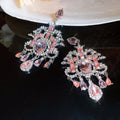 Vintage Palace Style Alloy Oval Waterdrop Rhinestone Stud Earrings With Silver Posts view 2