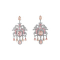 Vintage Palace Style Alloy Oval Waterdrop Rhinestone Stud Earrings With Silver Posts view 5