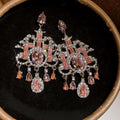 Vintage Palace Style Alloy Oval Waterdrop Rhinestone Stud Earrings With Silver Posts view 4