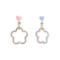 Cute Resin Heart Flower Stud Earrings For Women Summer Dopamine Sweet Girl Silver Post Jewelry view 5