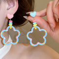 Cute Resin Heart Flower Stud Earrings For Women Summer Dopamine Sweet Girl Silver Post Jewelry view 1