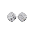 Modern Minimalist Rhombus Faux Crystal Pleated Stud Earrings With Silver Pins view 5