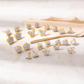 Gold Stainless Steel Butterfly Stud Earrings For Women, Tarnish Resistant Luxury Rhinestone Jewelry view 1