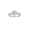 Copper Zircon Round Geometric Open Bangle Ring Minimalist Light Luxury Jewelry For Women view 5