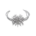 Old Money Gray Multilayer Resin Crystal Beaded Floral Firework Choker Necklace For Evening Wear view 5