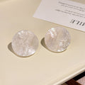 Elegant Acrylic Round Leopard Print Stud Earrings For Women Fashion Lightweight Silver Needle Earrings view 3