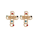 European Vintage Alloy Pearl Lips Cross Pendant Drop Earrings And Collarbone Necklace view 5
