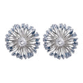 Painted Iron Round Rhinestone Stud Earrings, European Geometric Light Luxury Office Jewelry view 5