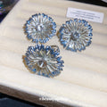 Painted Iron Round Rhinestone Stud Earrings, European Geometric Light Luxury Office Jewelry view 2