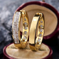 Simple Versatile Zircon Inlaid Hoop Earrings, Sweet Cool Classic Daily Jewelry For Women view 2
