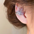 Light Luxury Copper Heart Star Zircon Clip-on Earrings Vintage Cartilage Ear Cuffs view 3