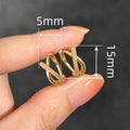 Minimalist Petite Line Hoop Earrings With Micro Pave Zircon, Fashion Daily Commuter Jewelry view 4