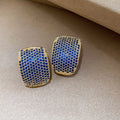 Light Luxury Copper Zircon Square Geometric Clip-on Earrings Minimalist Fashion Ear Jewelry view 4