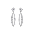 Copper Oval Hollow Zircon Drop Earrings And Necklace Jewelry Set For Women view 5