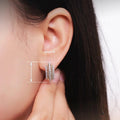 Elegant Zircon Hoop Earrings With Premium Two Tone Line Design, Classic Daily Vacation Jewelry view 4