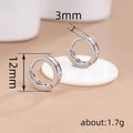 Korean Minimal Small Hoop Earrings With Inlaid Zircon, Delicate Versatile Artistic Fashion Jewelry view 4