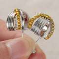 Vintage Line Geometric Cross Hoop Earrings, Casual Fashion Unisex Daily Jewelry For Men And Women view 3