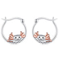 Cartoon Axolotl Ear Cuff Earrings, Oil Painted Small Salamander Casual Animal Jewelry view 1