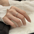 Minimalist Metal Zircon Oval Open Ring Geometric Elegant Adjustable Index Finger Jewelry view 4