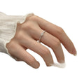 Minimalist Metal Zircon Oval Open Ring Geometric Elegant Adjustable Index Finger Jewelry view 5