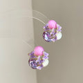 Alloy Rhinestone Enamel Oval Butterfly Flower Stud Earrings Sweet Forest Light Luxury Jewelry view 4