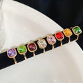 Sparkling Rhinestone Square Open Alloy Ring, Modern Minimalist Geometric Fashion Ring For Women view 1