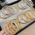 Matte Iron Irregular Hollow Bangle For Women, European Minimalist Luxury Bracelet view 2