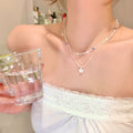 Old Money Copper Zircon Star Pearl Beaded Collarbone Necklace Summer Fresh Niche Design Style view 4