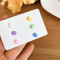 Fresh Dopamine Color Alloy Geometric Square Stud Earrings Minimalist Sweet Commuter Jewelry view 2