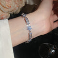 Light Luxury Copper Zircon Flower Clasp Bangle For Women Elegant Fashion Bracelet view 3