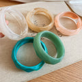 Irregular Marbled Acrylic Wide Wave Bangle Modern Minimalist Round Statement Bracelet view 4