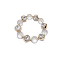 Sparkling Rhinestone Crystal Beaded Elastic Bracelet Necklace Jewelry Set, Minimalist Round Design view 5