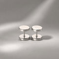 Minimalist Silver Round Alloy Dumbbell Studs Elegant Unisex Cool Titanium Steel Ear Bone Earrings view 3