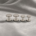 Minimalist Silver Round Alloy Dumbbell Studs Elegant Unisex Cool Titanium Steel Ear Bone Earrings view 2
